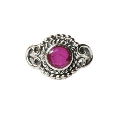 Sterling Silver Ring with Gemstone - Pink Jade