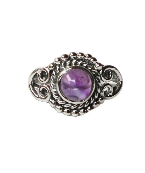 Sterling Silver Ring with Gemstone - Purple Amethyst