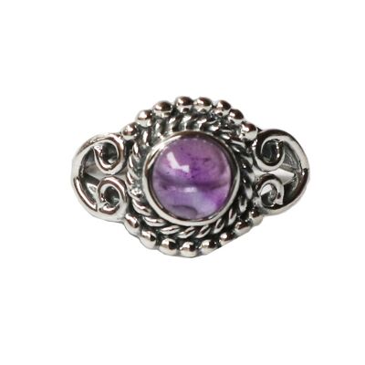 Sterling Silver Ring with Gemstone - Purple Amethyst