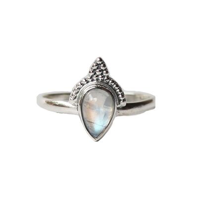 Anillo Lágrima de Plata de Ley con Piedra - Moonstone