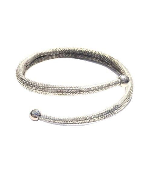 Snake Skin Arm Cuff - Silver