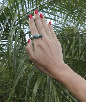 Bague Pierre Boho - Vert Clair 10