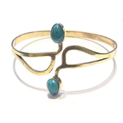 Bracelet Manchette Swirly - Turquoise