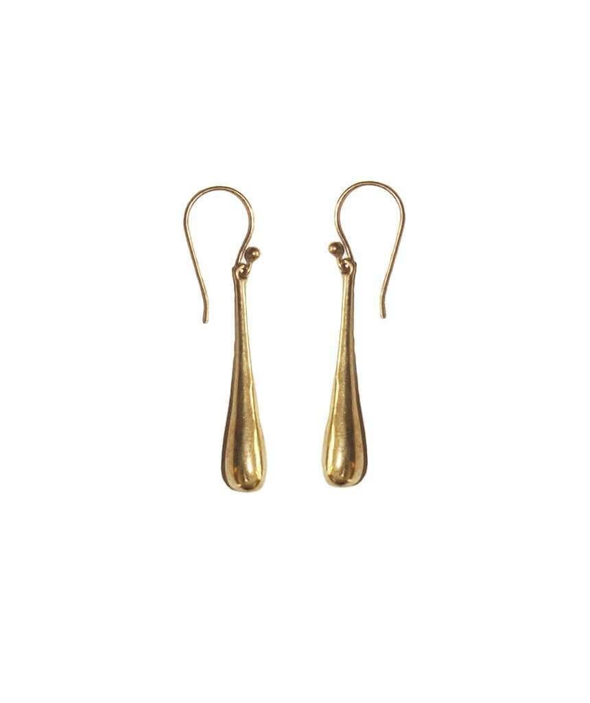 14k Yellow Gold Teardrop Dangle Earrings Hollow Diamond Cut Fancy Fashion |  eBay