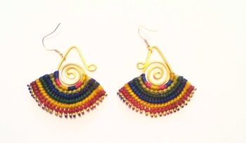 Boucles d'oreilles multicolores en forme d'éventail 7