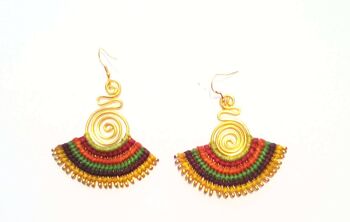 Boucles d'oreilles multicolores en forme d'éventail 9