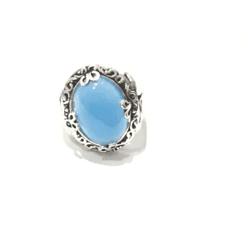 Precious Silver Rings with Colored Stone - Blue