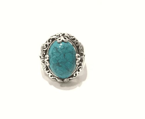 Precious Silver Rings with Colored Stone - Turquoise