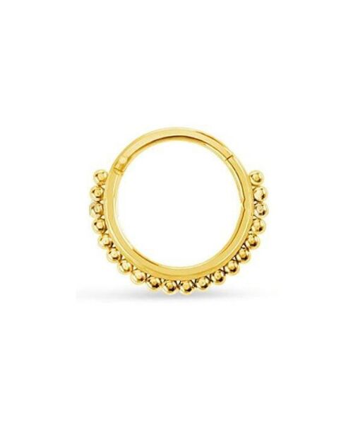 Gold Hinged Septum Ring - Balls 8mm