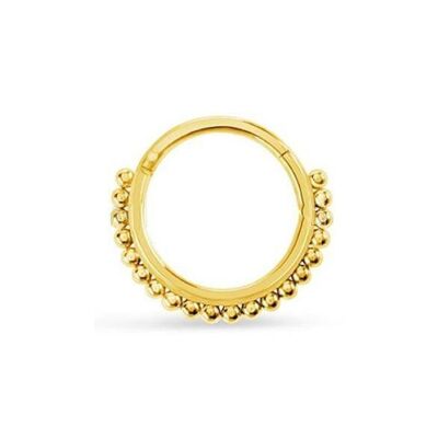 Gold Hinged Septum Ring - Balls 8mm