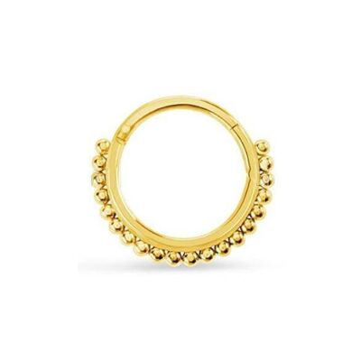 Septumring mit Scharnier aus Gold - Kugeln 10 mm