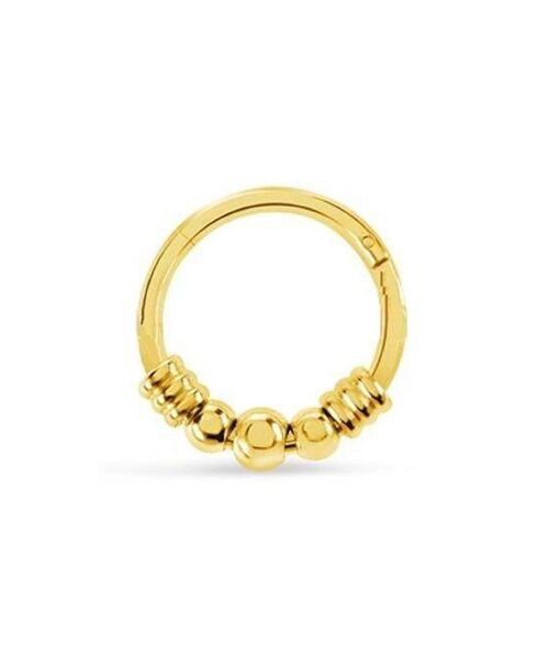 Gold Hinged Septum Ring - Bali 8mm