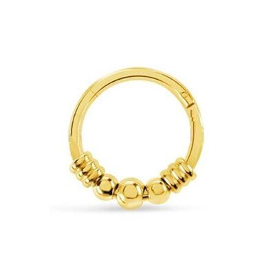 Gold Hinged Septum Ring - Bali 8mm