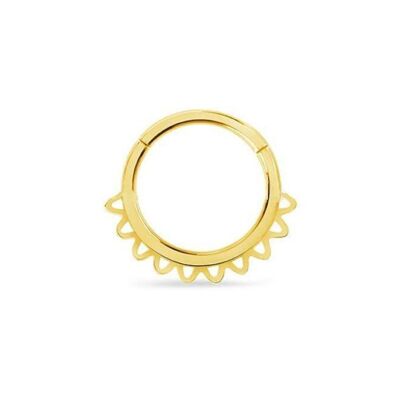 Gold Hinged Septum Ring - Sun2 8mm