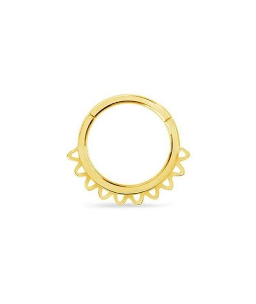 Gold Hinged Septum Ring - Sun2 10mm