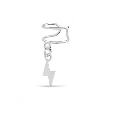Sterling Silver Earcuff with Hanging Jewels - Lightning