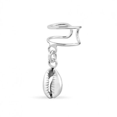Sterling Silber Earcuff mit hängenden Juwelen - Shell