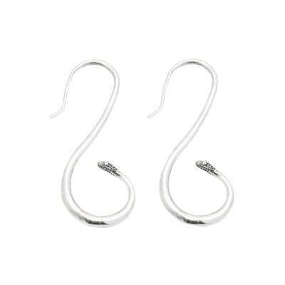 Elegant Snake Earrings - Silver