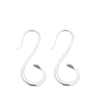 Eleganti orecchini a forma di serpente - argento