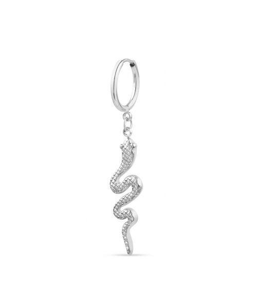 Snake Hoop Earring - Silver