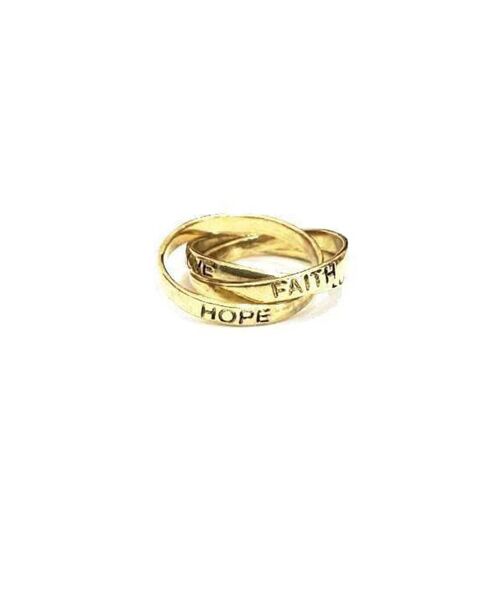 Love, Faith, Hope Ring - Gold