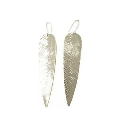 Stunning Long Leaf Earrings - Silver