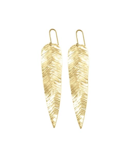 Stunning Long Leaf Earrings - Gold