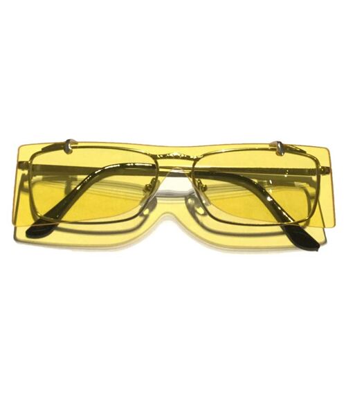 Double Frame Sunglasses - Yellow