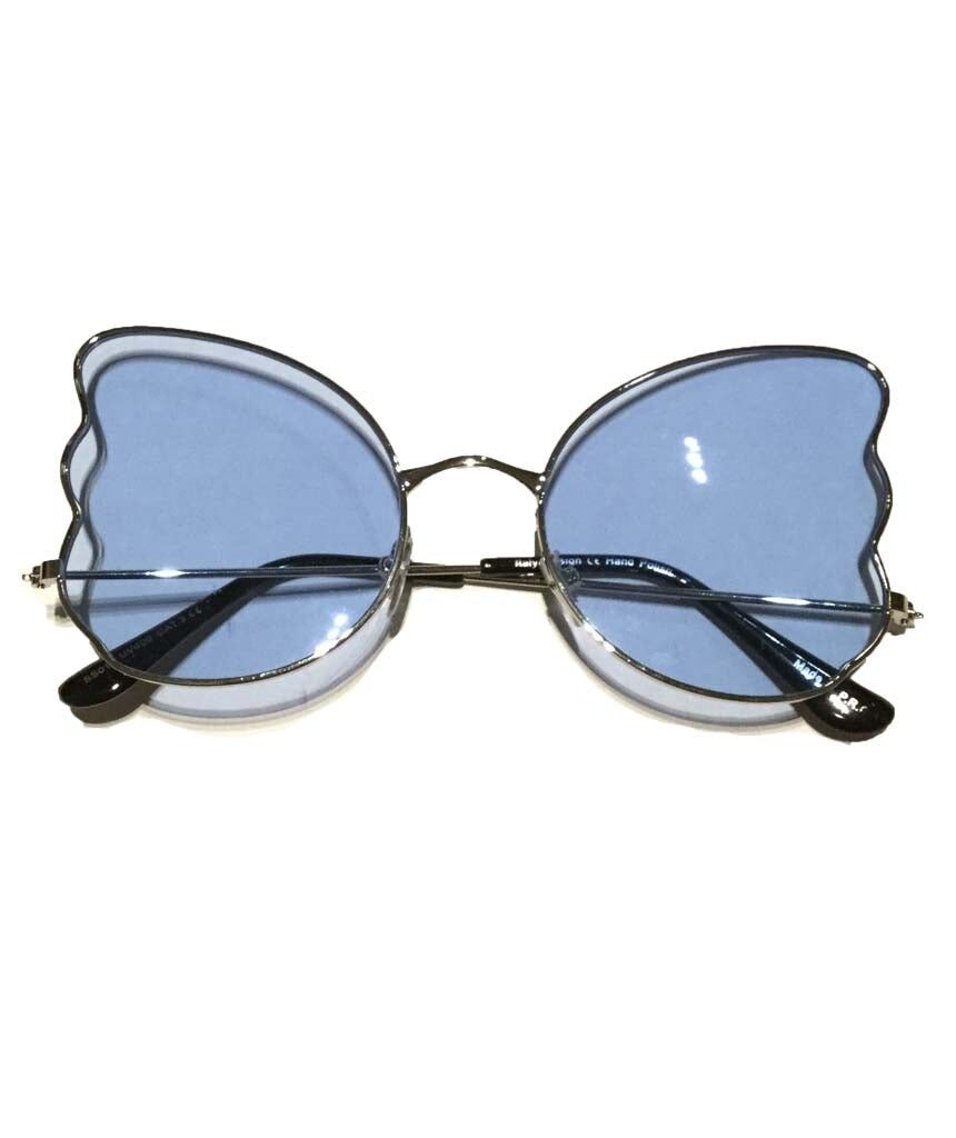 Übergroße Schmetterlings-Sonnenbrille - Blau
