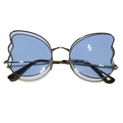 Übergroße Schmetterlings-Sonnenbrille - Blau