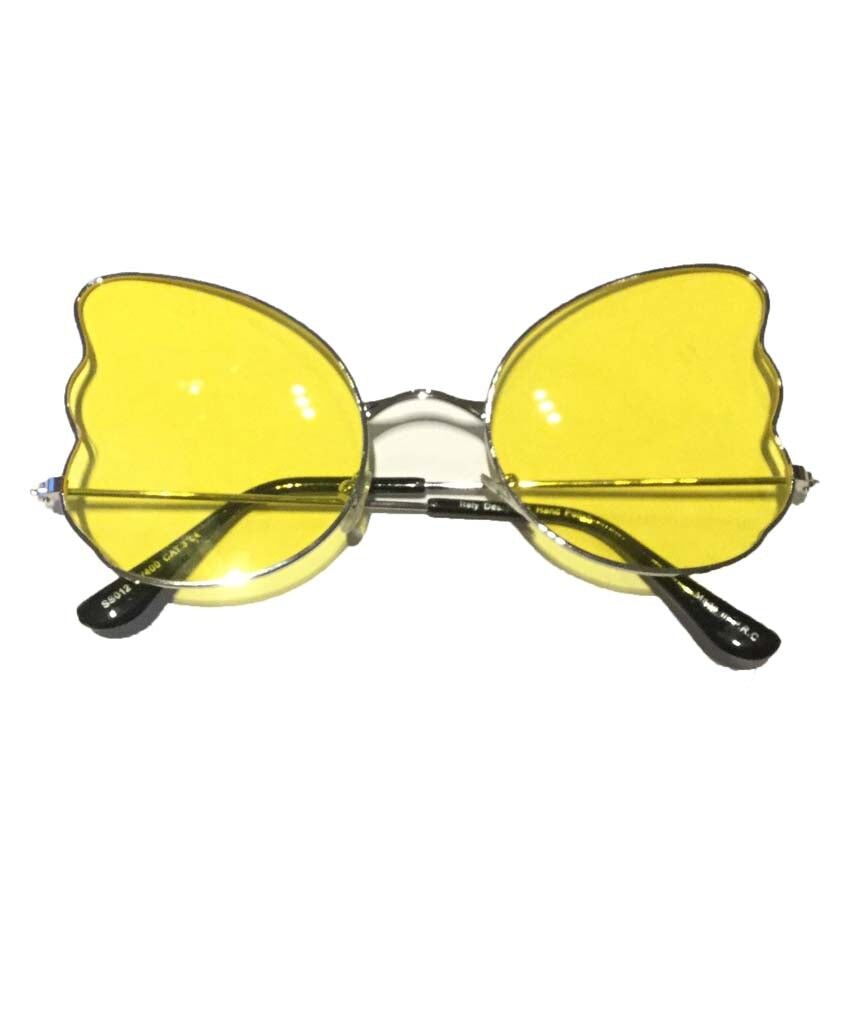 Übergroße Butterfly-Sonnenbrille - Gelb