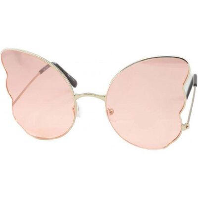 Übergroße Schmetterlings-Sonnenbrille - Pink