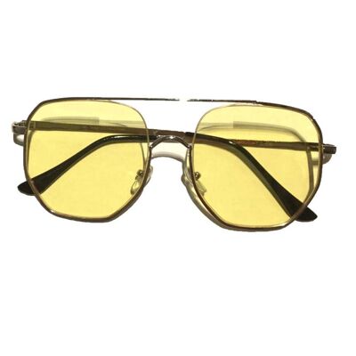 Lunettes de soleil carrées oversize - Jaune