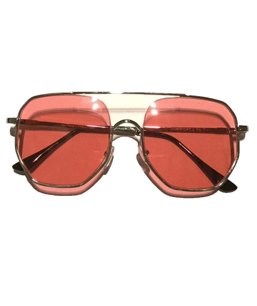 Quadratische Oversized-Sonnenbrille – Pink