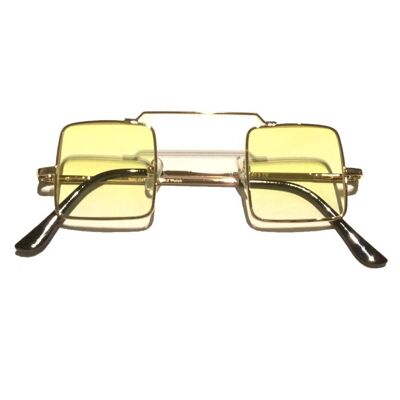 Quadratische Sonnenbrille - Gelb