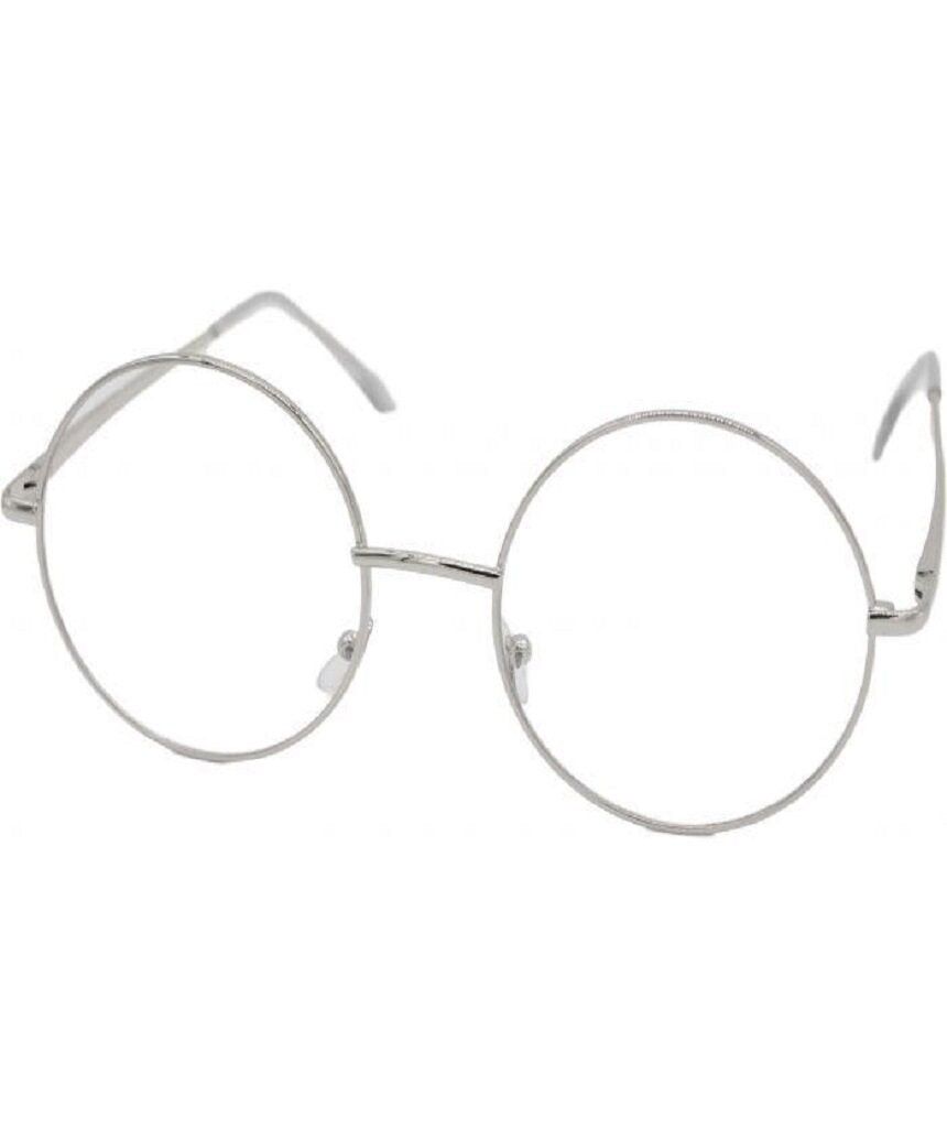 Runde Sonnenbrille mit klaren Gläsern - Silber