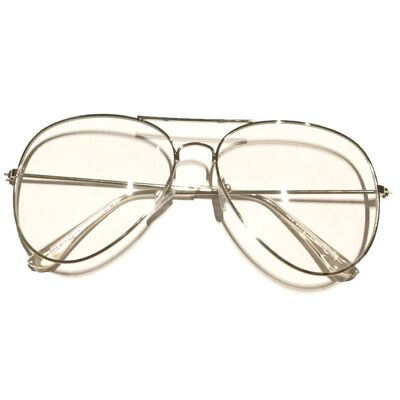 Big Poppa Brille mit rundem Rahmen - Silber