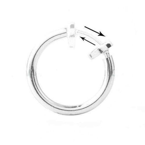 Silver Nose & Hoop Fake Earring No Piercing Required - 8mm