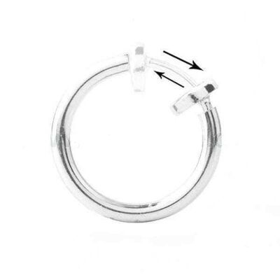 Gefälschter Nasen- und Hoop-Ohrring aus Silber, kein Piercing erforderlich - 8 mm