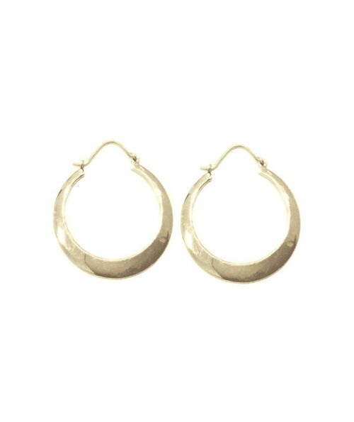 Flat Hoop Earrings - Gold