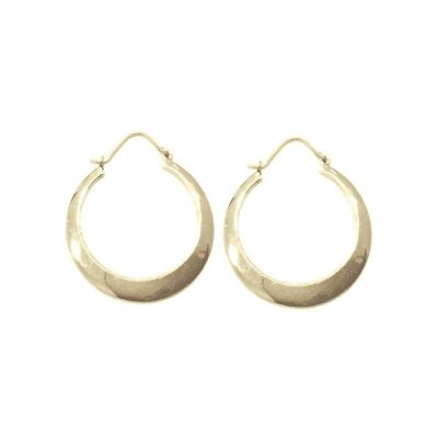 Flat Hoop Earrings - Gold