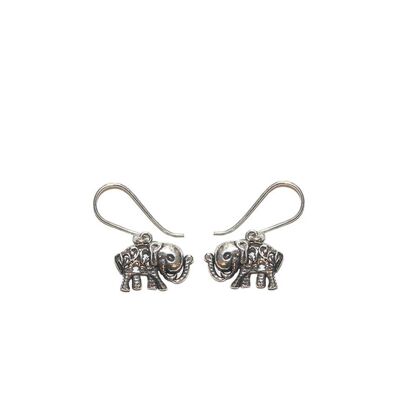 Mini Elephant Earrings - Silver