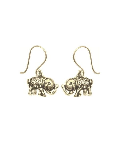 Mini Elephant Earrings - Gold