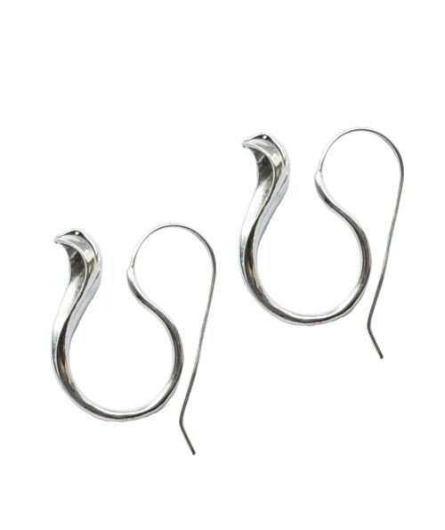 Cobra Snake Earrings - Silver