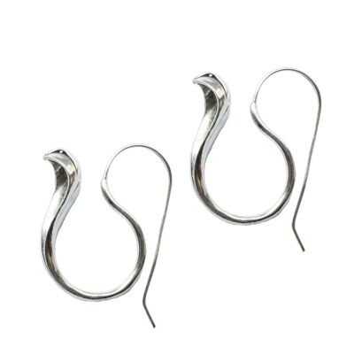 Cobra Snake Earrings - Silver