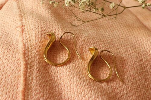 Cobra Snake Earrings - Gold