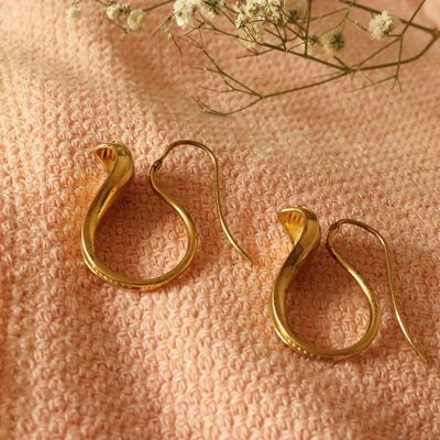 Cobra Snake Earrings - Gold