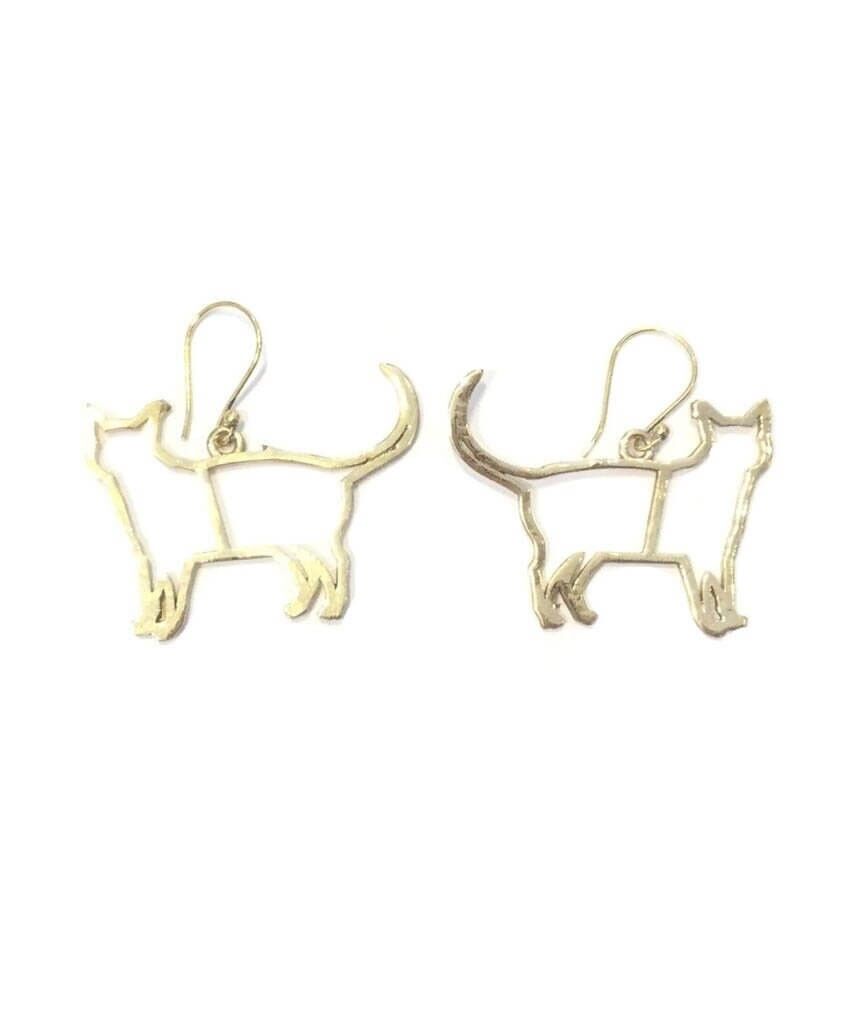 Katzenohrringe - Gold