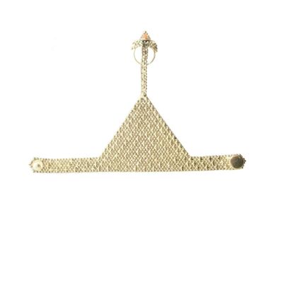 Imbracatura a maglia triangolare con risvolto - Oro