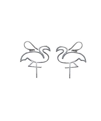 Boucles d'Oreilles Flamant Rose - Argent 1